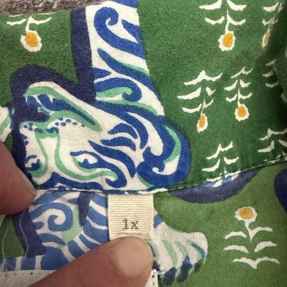 Anthropologie Print Fresh Pajamas Women 1X Blue Tiger Queen Pants Long Sleeve - Picture 13 of 16